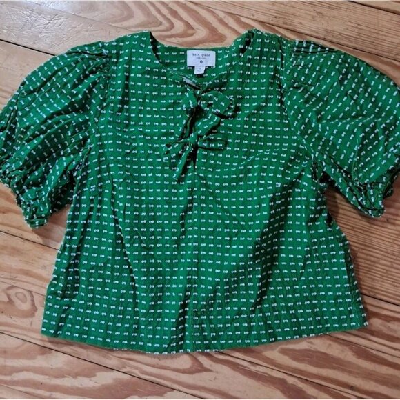Kate Spade New York x Target Green/White Top, NWOT, Sz Small Sold Out Everywhere - Picture 1 of 1